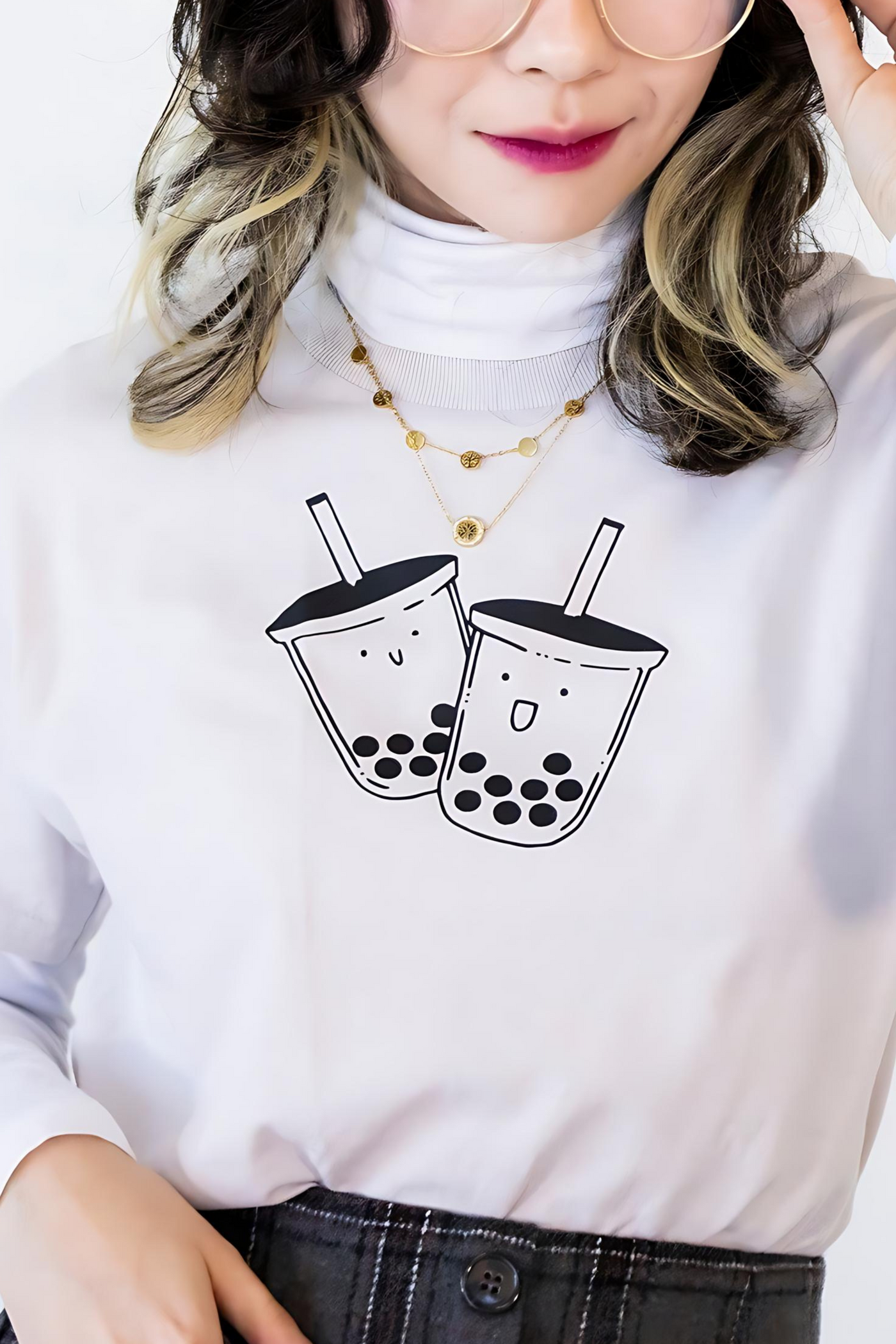 Twin Teas Boba Cup Cartoon T-shirt: Express Your Love for Boba in Style