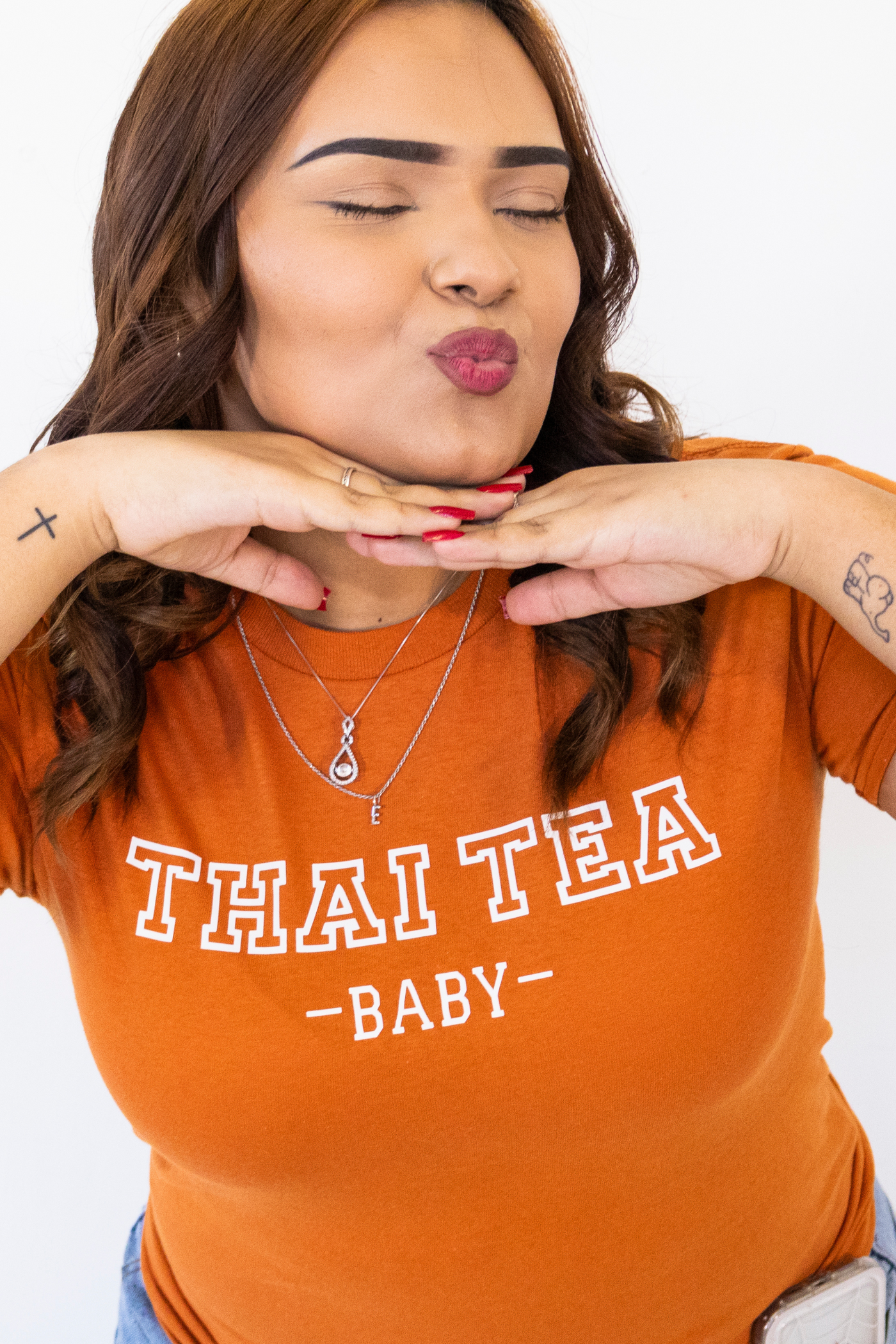 Thai Tea Baby College Tee: Soft Comfort with Bold Style