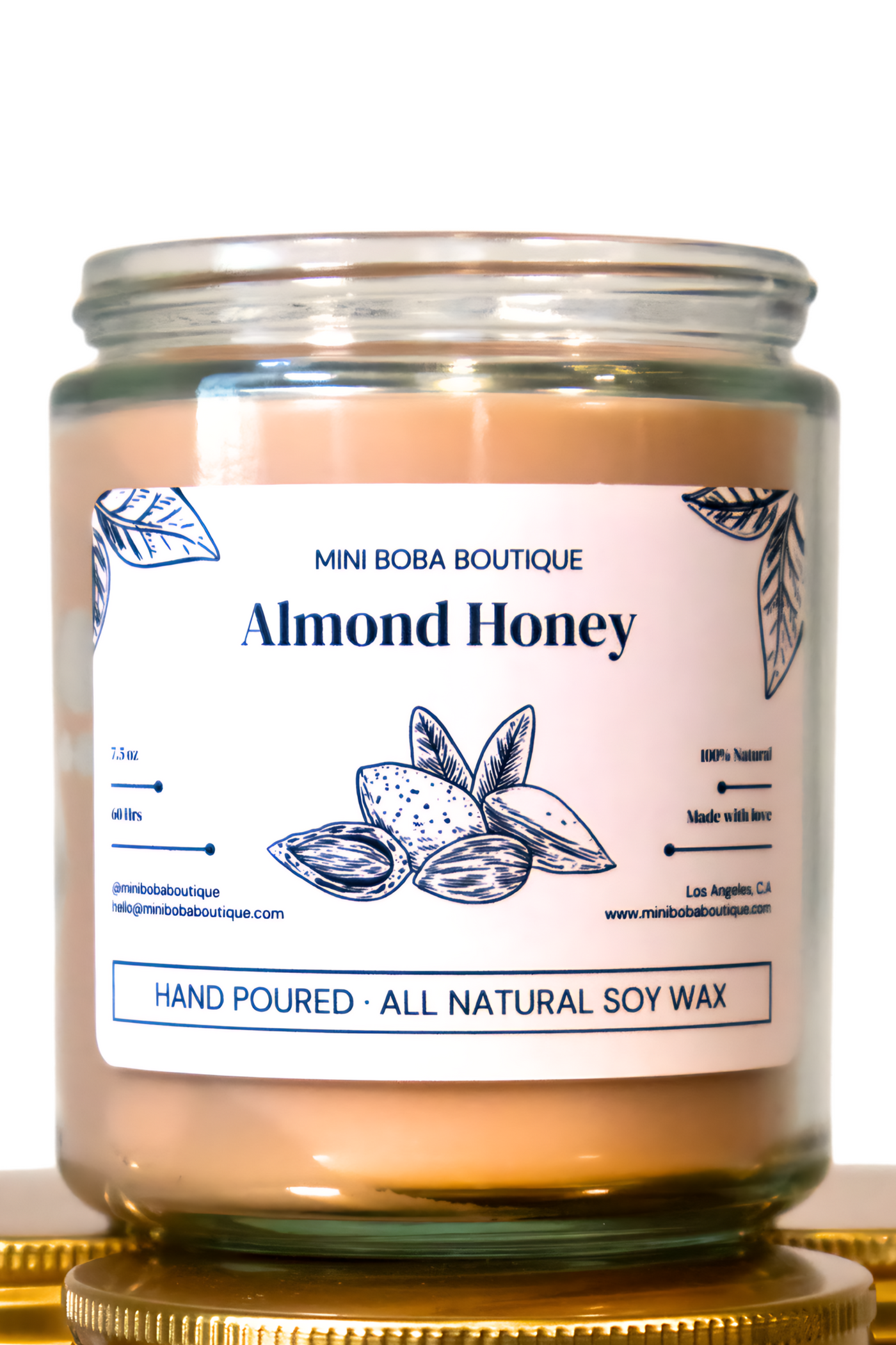 Almond Honey Bliss Soy Candle - Scented Delight for Your Space