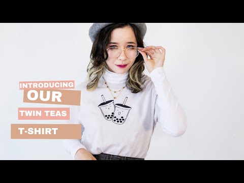 "Twin Teas Boba Cup Cartoon T-shirt: Express Your Love for Boba in Style